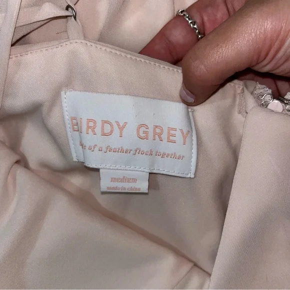 Birdy Grey size medium bridesmaid taupe light pink dress - Picture 10 of 11